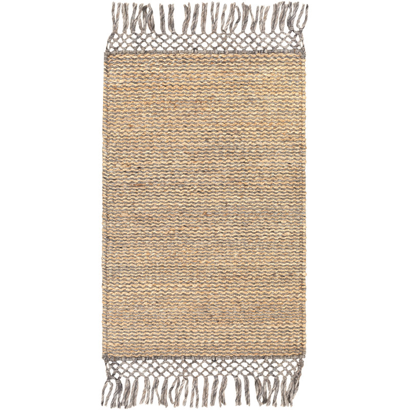 Tapis brun clair / gris anthracite / gris tissé à la main Blume, Rectangle de 10 pi x 14 pi