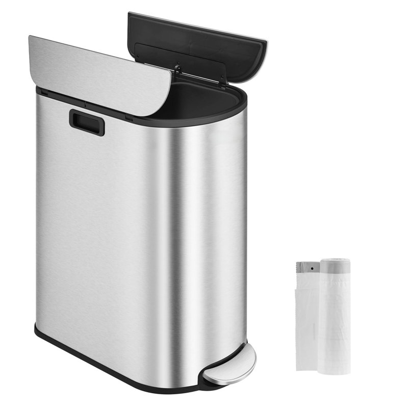 Steel Step On and Odour Seal Kitchen Rubbish Bin - 7.93 L