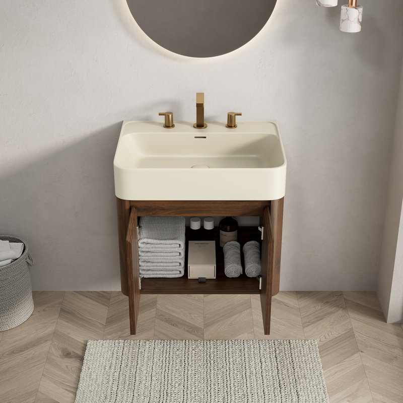 Meuble-lavabo moderne (avec meuble-lavabo et lavabo) avec rangement, 23.62