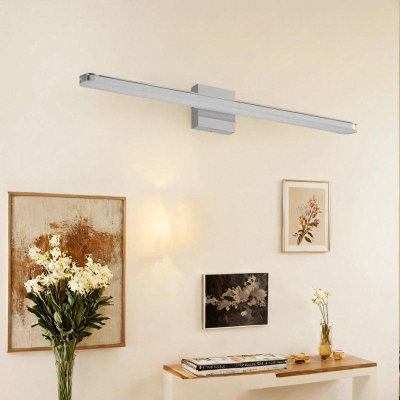 Luminaire de meuble-lavabo moderne à finition chromée, H 3,3 po x l 39,4 po x P 3,3 po