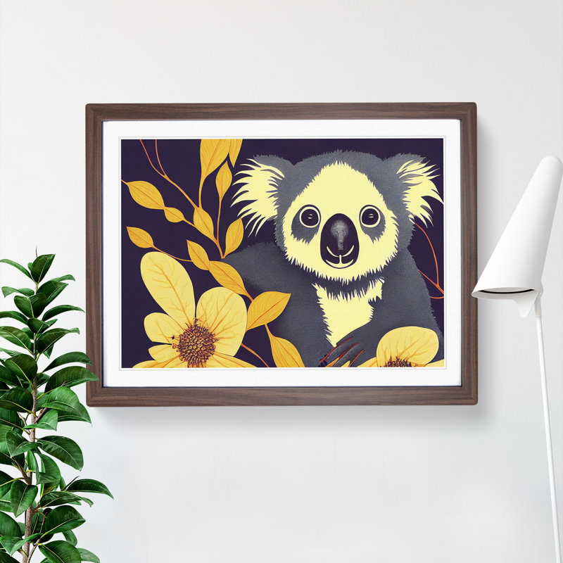 Koala Bear - Framed Print, 34cm H x 46cm W, Walnut Framed