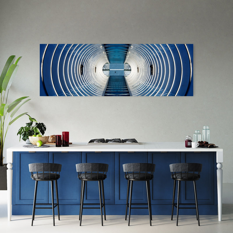 Art mural abstrait géométrique concentrique, H 20 po x l 60 po