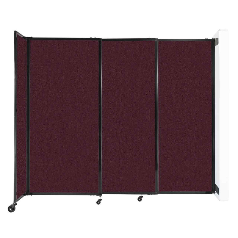 Cloison coulissante 5 pi, Rouge foncé, H 72 po x l 86 po x P 33 po