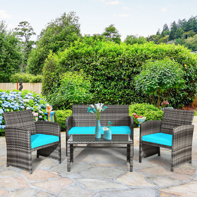 4 - Person Patio Conversation Set with Cushions