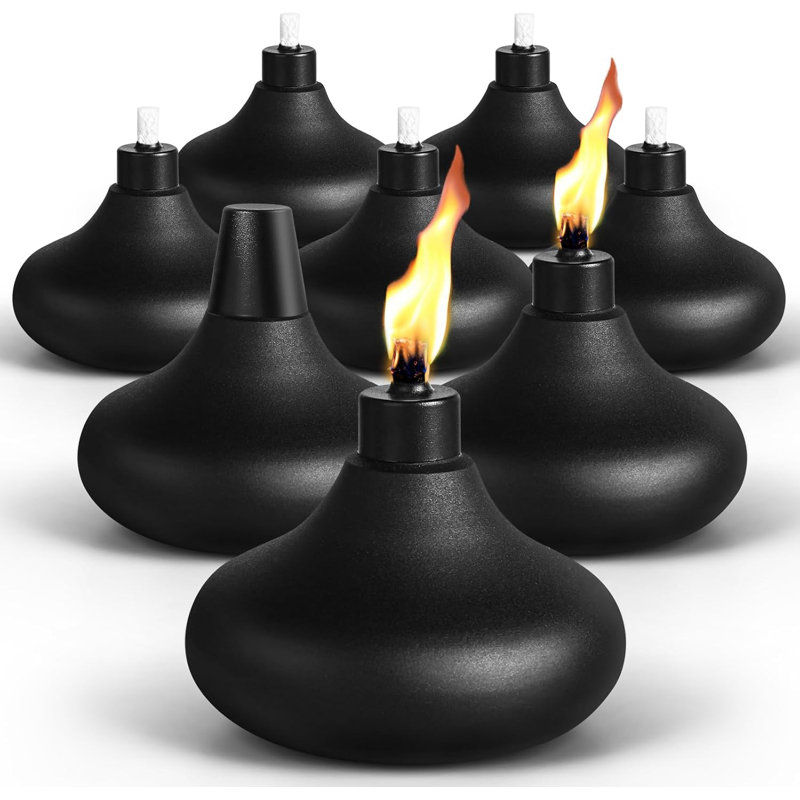 8 Pack Metal Table Top Torches, 24.5oz Citronella Torches for Outside, Refillable Flame Light Torch, Decorative Tabletop Lantern for Yard