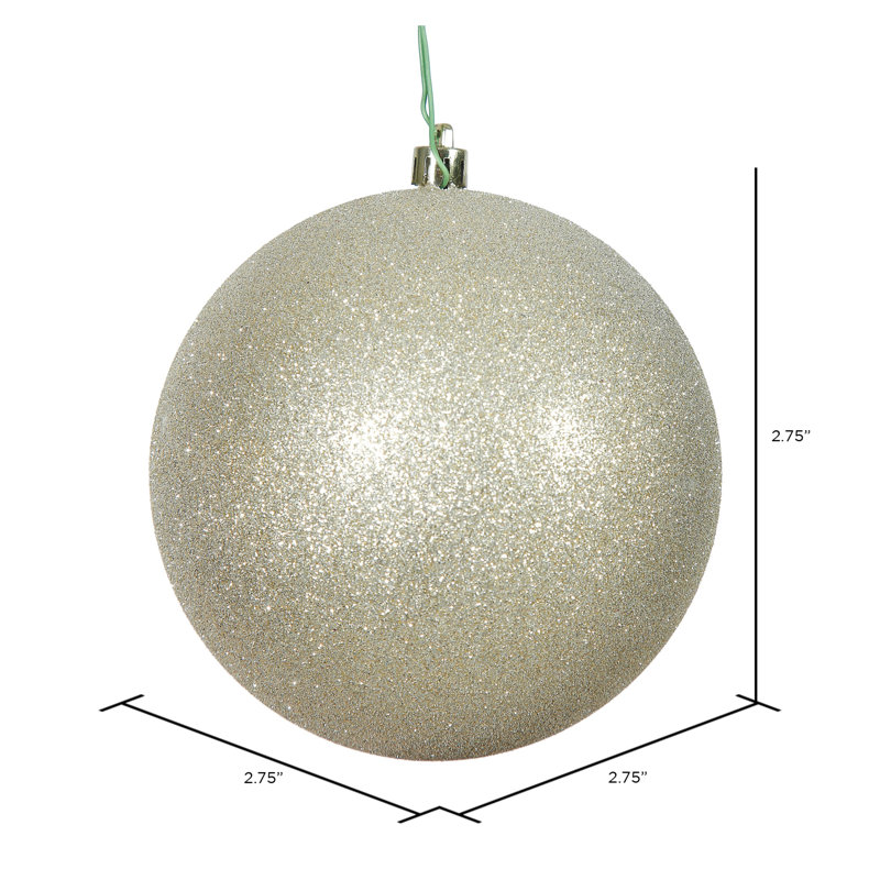 Décoration de boule décorative des Fêtes, H 2,75 po x l 2,75 po x P 2,75 po, Champagne