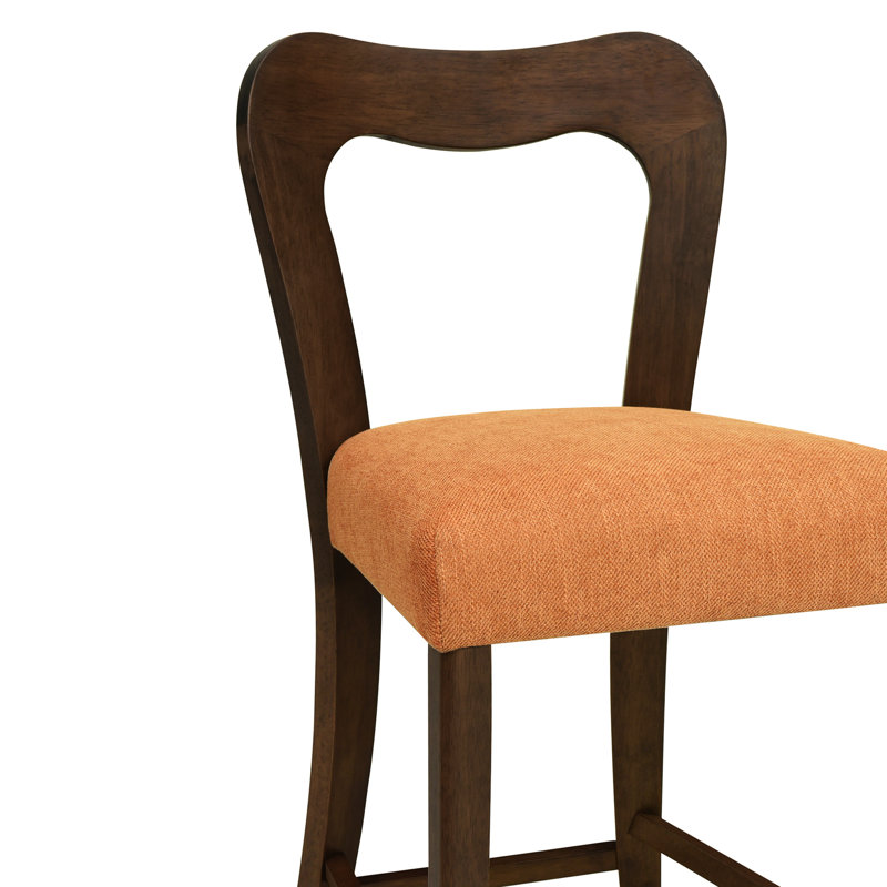 De 2 tabourets de comptoir de couleur noyer, matériau en bois d'hévéa de haute qualité, conception de siège épais, ergonomique pour 2 repas confortables, structure naturelle, siège moderne, repas agréables
