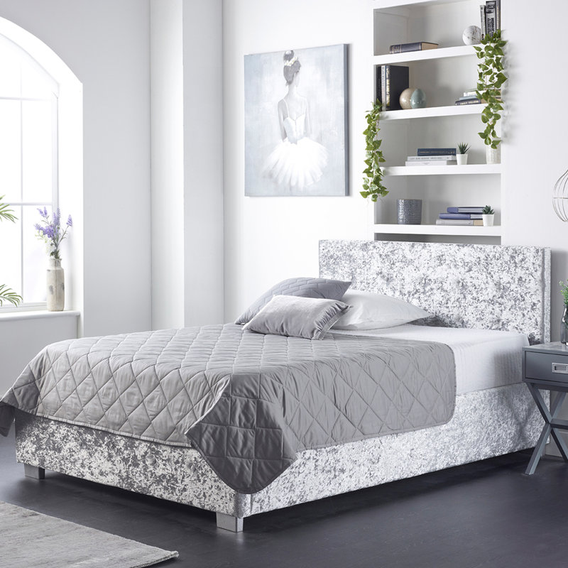 Lovington Upholstered Ottoman Storage Bed, Super King (6'), Silver