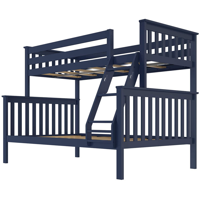 Lit superposé standard en bois massif Straton par Harriet Bee, Double sur double, Espresso