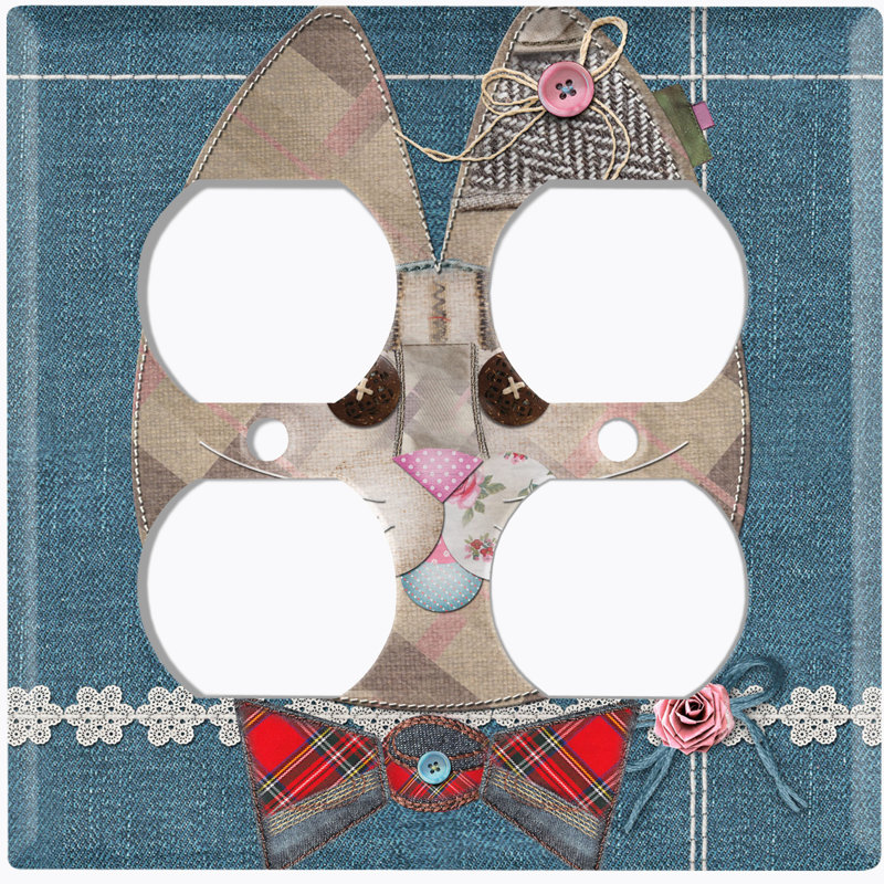 Plaque murale patchwork 4 boutons