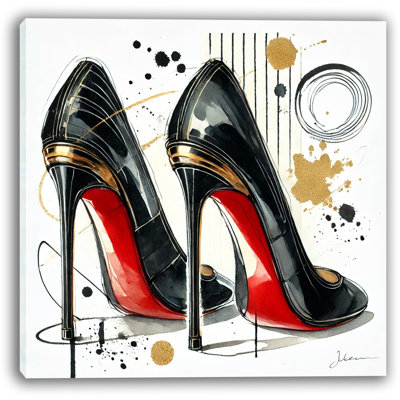 Impression sur toile Golden Glamour: Luxe Heels