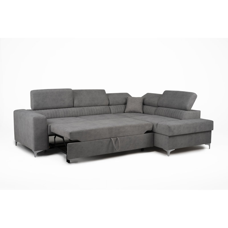Lauren Corner Sofa Bed, Grey, Right Hand Facing