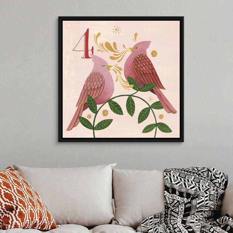"Les douze jours IV" par Grace Popp - reproduction d'art sur toile, H 26 po x l 26 po x P 1,75 po, Cadre noir
