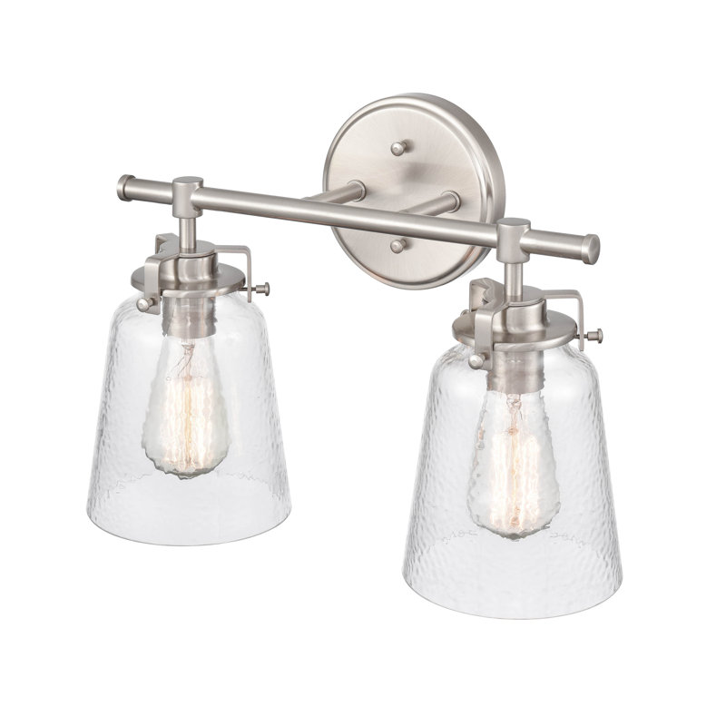 Éclairage de salle de bain 2 lumières à intensité variable Redner, Nickel brossé
