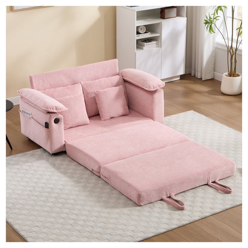 Canapé futon convertible 58 pouces en chenille