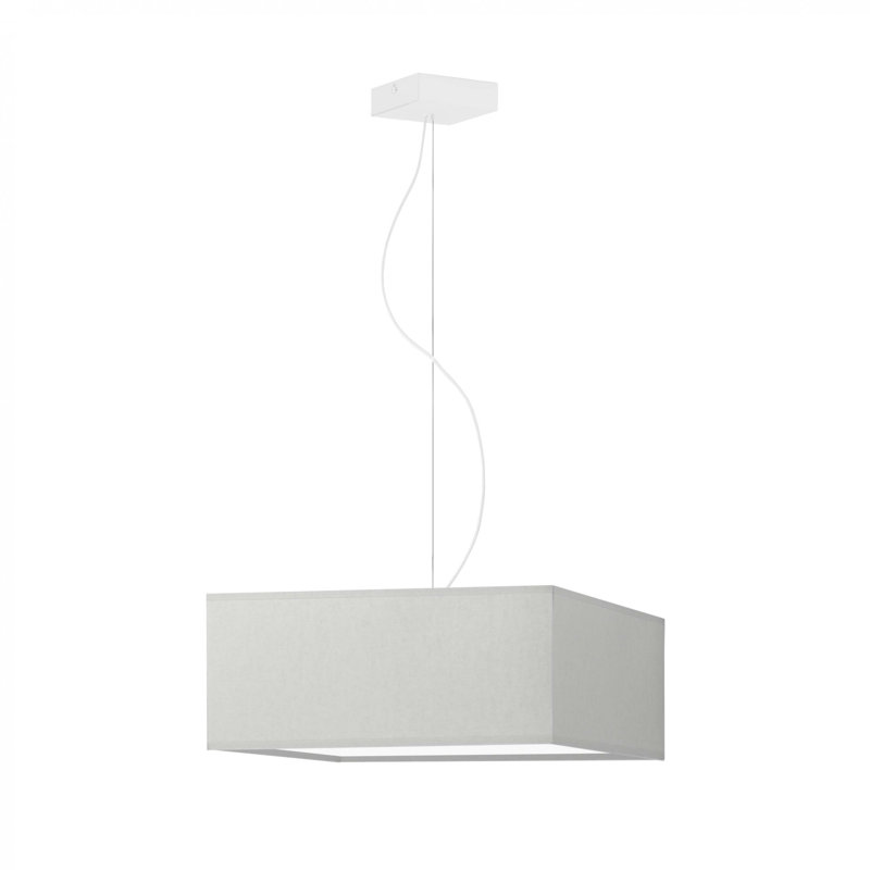 Debarata 1 - Light Square/Rectangle Pendant, Light Grey, White