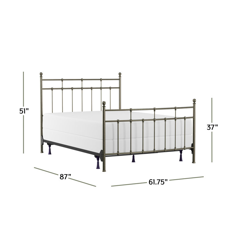 Eccleshall Metal Bed, Queen, Antique Bronze