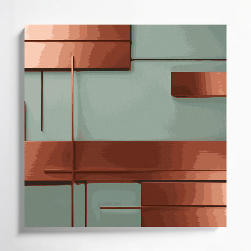 Minimalisme, art mural gris sur toile 65, H 8 po x l 8 po