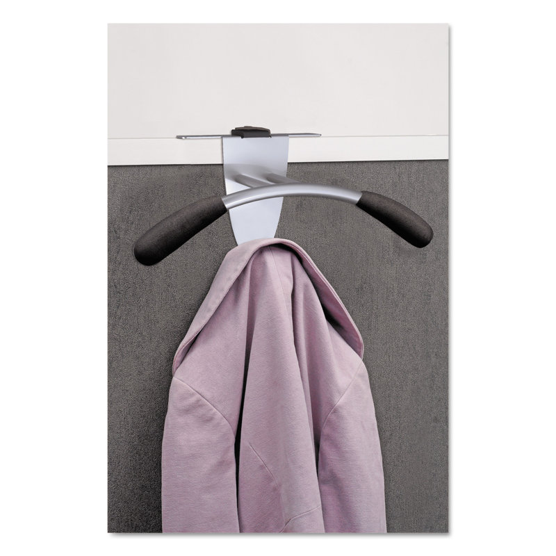 Silver Over the Door Metal and Foam Coat Hook