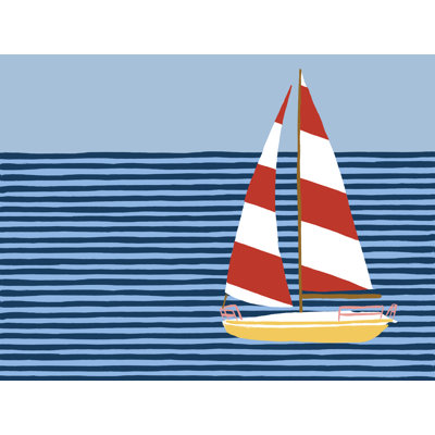 Sailboat Stripes II by June Erica Vess - Wrapped Canvas Print