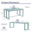 Aoodor 3-Piece 63" Metal Outdoor Patio Dining Set with Rectangular Table and Benches-67211275