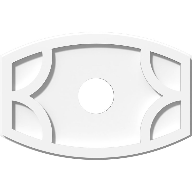 Médaillon de plafond contemporain en PVC de qualité architecturale Kailey, H 10,625 po x l 16 po x P 1 po