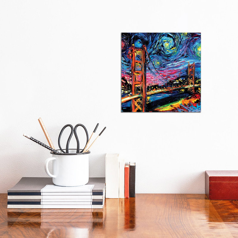 Van Gogh Never Saw Golden Gate by Aja Trier - Wrapped Canvas Gallery-Wrapped Canvas Giclée, 30.48 cm H x 30.48 cm W