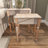 Funches Wooden Carved Leaf Side End Brown Accent Table with Turned Legs Set