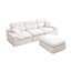 Canapé d'angle en L peu encombrant avec fonction convertible-224783803