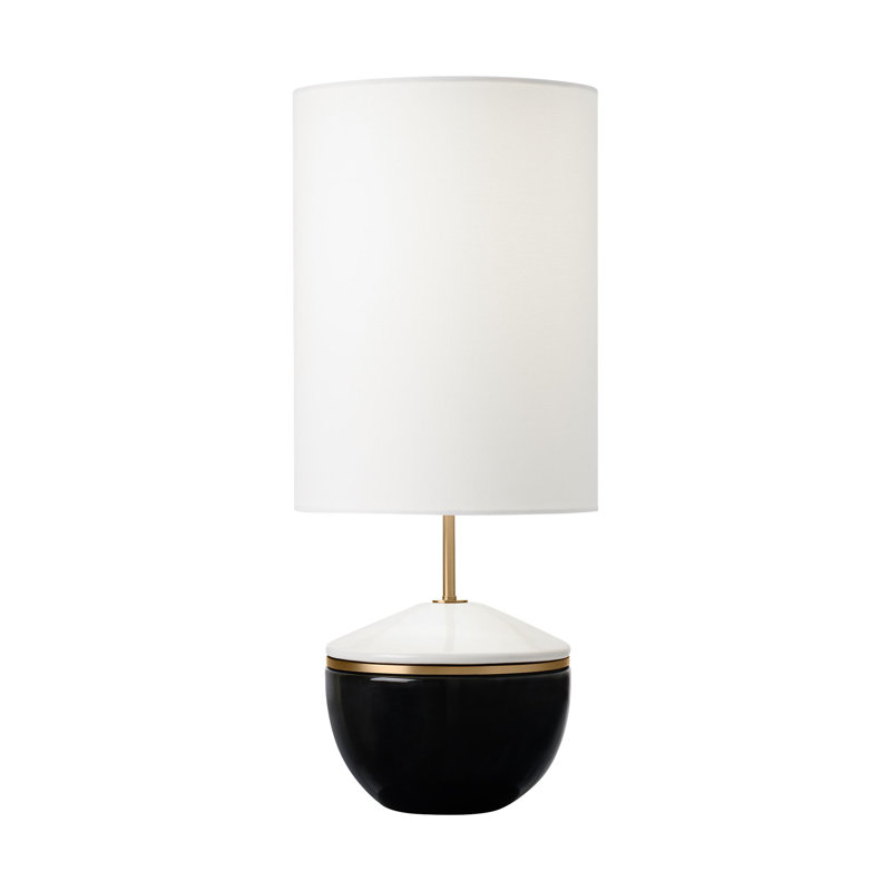 Cade Table Lamp, Black/White