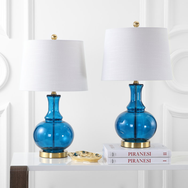 Lynelle Glass Table Lamp, Cobalt Blue