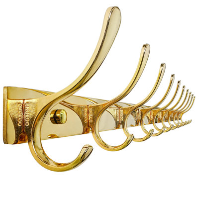 Stainless Steel Wall Mounted Required 10 - Hook Wall Mounted Coat Rack