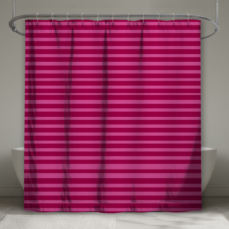Rideau de douche à rayures - Motif de décor de salle de bain moderne, L 70 po x H 84 po