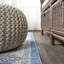 Tapis persan moderne bleu / ivoire Fenley-48927733