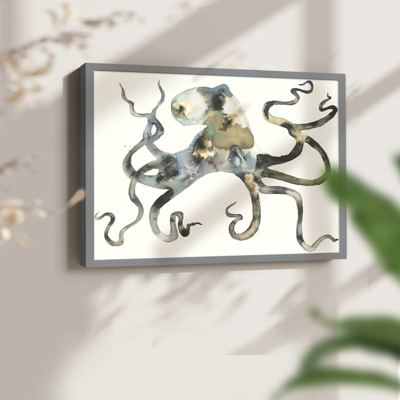 Octo - reproduction encadrée - réarmable, H 8 po x l 10 po, Gris
