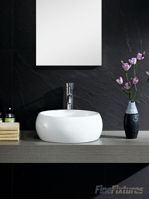Modern Ceramic Circular Vessel Bathroom Sink