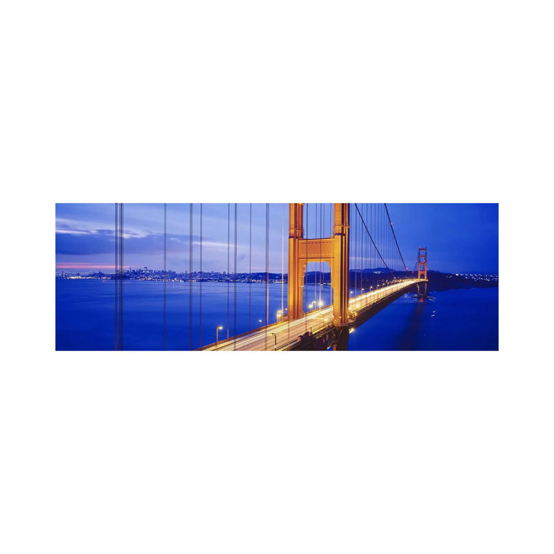 Golden Gate Bridge - Wrapped Canvas Panoramic Print, 30.48 cm H x 91.44 cm W x 1.91 cm D