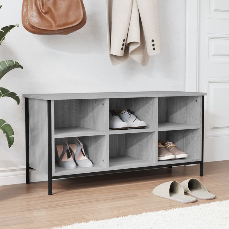 6 Pair Shoe Storage Cabinet, Grey Sonoma