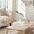 Metal Vase Aluminum Modern Sculptural Design For Home Office Bedroom Decor - 10" Ivory