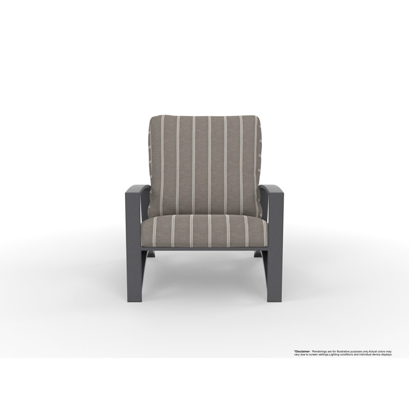 Arc Outdoor Lounge Chair, Graphite, Stitches Slate