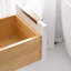 Meuble-lavabo en bois massif H 35 po x l 36 po avec comptoir en quartz blanc Carrera résistant aux taches et lavabo simple-524384785