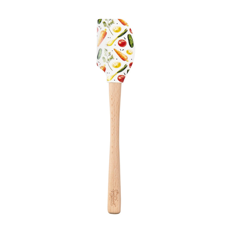 Tovolo Spatulart Vegetable Garden Silicone Spatula with Wood Handle