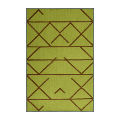 Machine Washable Trellis Green Area Rug