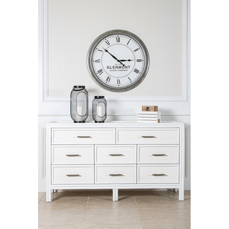 Aruba 8 - Drawer Dresser, White/Black