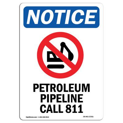 Petroleum Pipeline Call 811 Sign