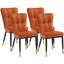 50cm H Tufted Velvet Upholstered Metal Upholstered Back Side Chair-471372713-502091318