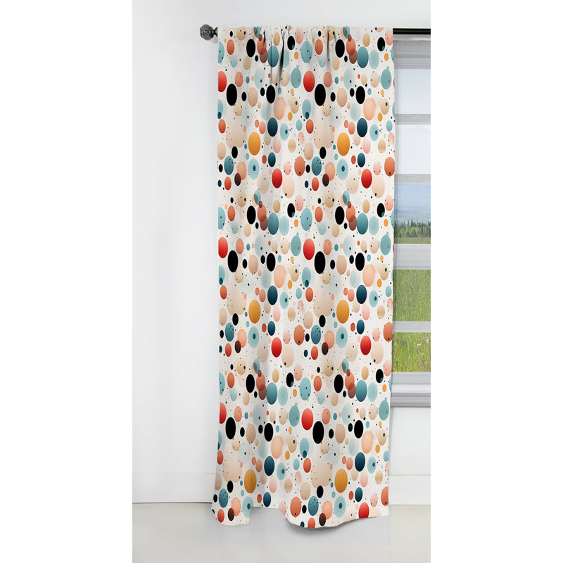 Motif artistique à pois I - Rideau abstrait - Rideau occultant - 1 panneau, L 52 po x L 90 po