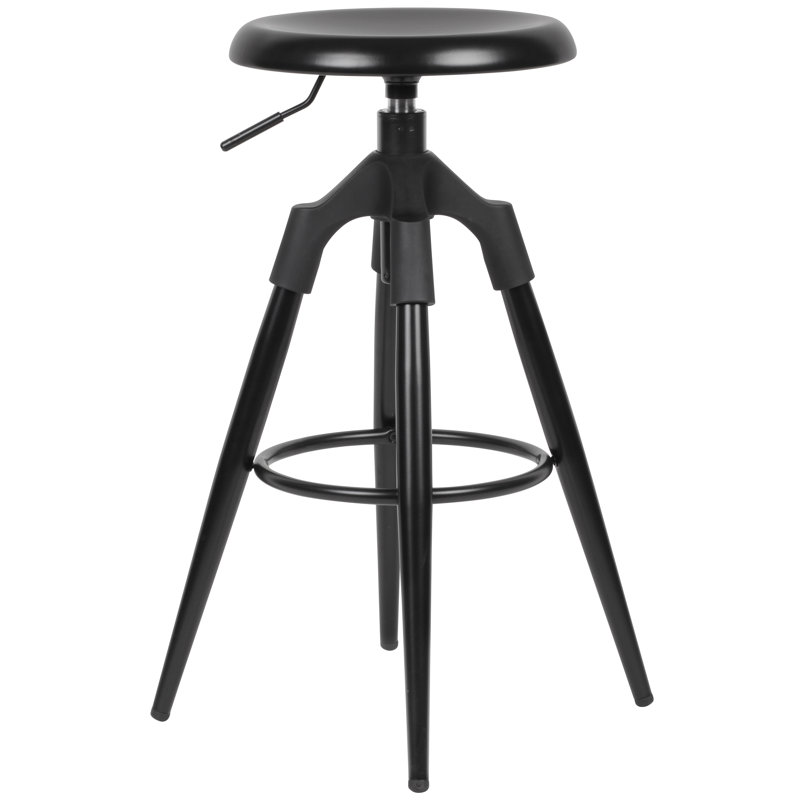 Rivers Swivel Adjustable Height Counter Stool with Metal Frame, Black