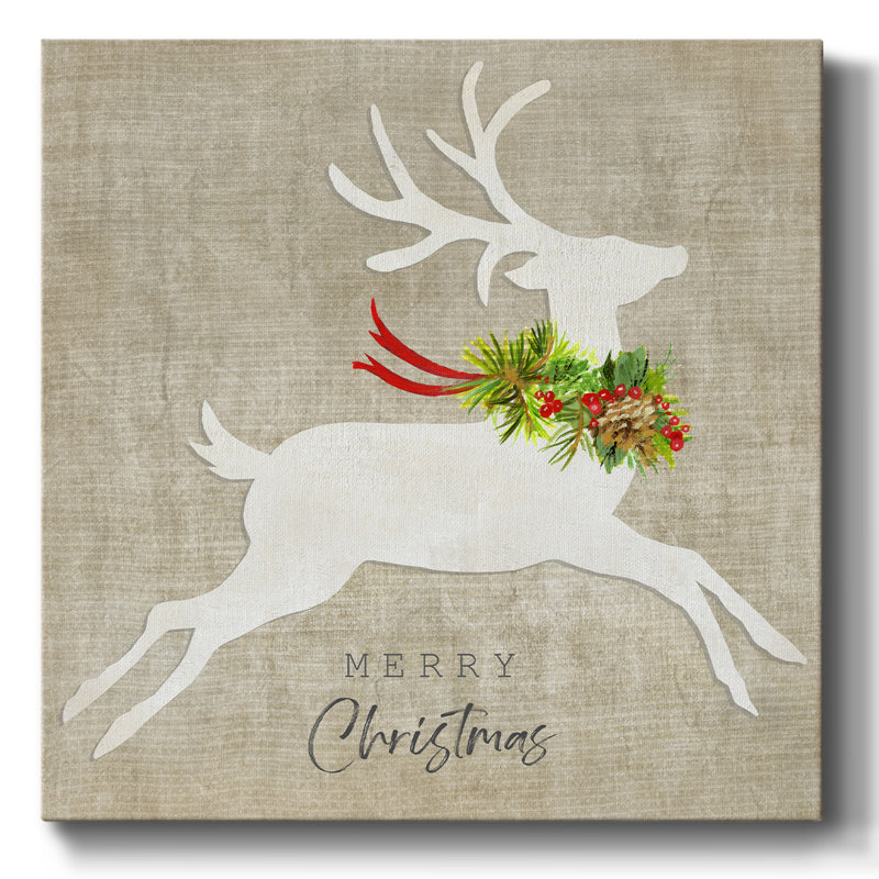 Flying Reindeer II sur impression sur toile, H 32 po x l 32 po x P 1,5 po