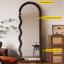 Cadre en velours de style Mid-Century avec miroir pleine grandeur-780890337